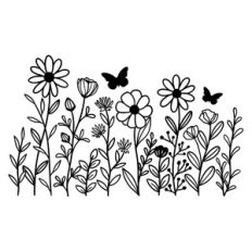 Butterflies and Wildflowers Border
