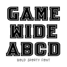 BFC Game Wide Sporty Jersey Block Football Font
