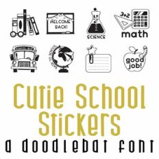 Cutie School Stickers Doodlebat Font