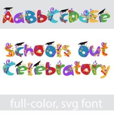 Schools Out Celebratory Color Font
