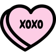 candy heart xoxo