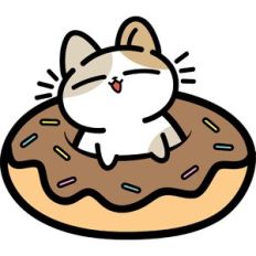 cat in a donut