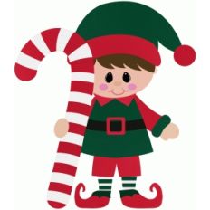 elf holding candy cane christmas