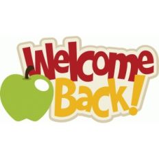 welcome back title/phrase with apple