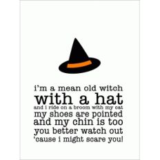 i'm a mean old witch cut and print quote card