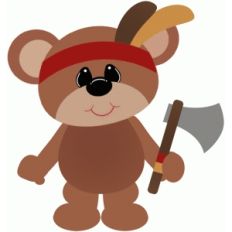 indian boy bear holding axe thanksgiving
