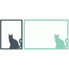 set of 2 cat silhouette journaling cards