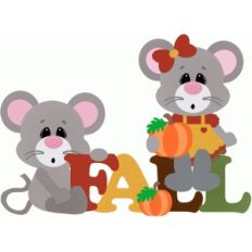 fall title with mice and pumpkins