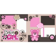 baby girl 2 page scrapbook page kit