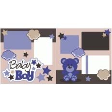 baby boy 2 page scrapbook kit