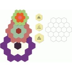 english paper piece quilt hexagons 3 sizes print and cut