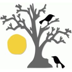 spooky tree and raven - halloween