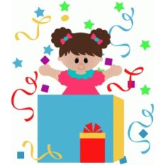 birthday girl in present box