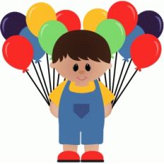 birthday boy with balloons