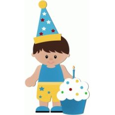 birthday boy with cupcake