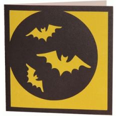 card halloween bats and moon