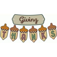 giving thanks acorn banner pair
