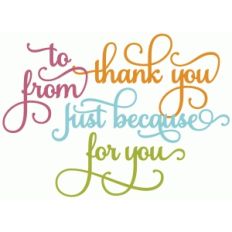 perfect flourish words - gift tag set