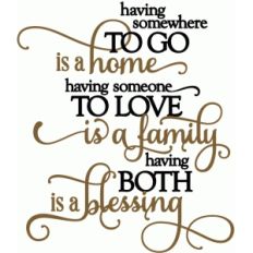 home, family, blessing - vinyl phrase