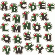 holly berry christmas monogram alphabet