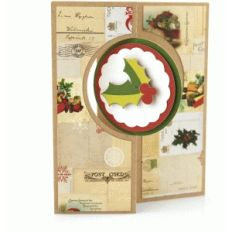 a2 flip swing card christmas holly