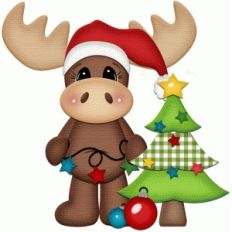 moose with christmas tree print and cut