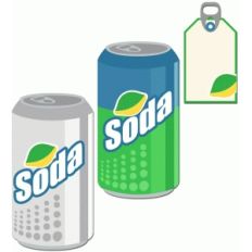 soda and tag set: lemon lime