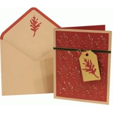 card envelope set: pop-up oak leaves