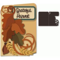 grateful harvest leaves shaped 5x7 card