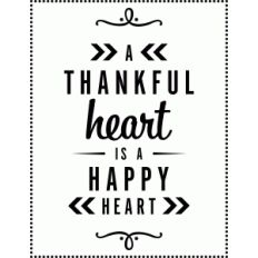a thankful heart is a happy heart vinyl saying