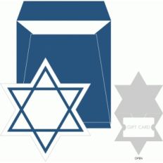 star of david gift card holder + envelope