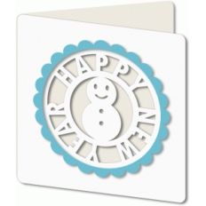 new year cutout snowman card