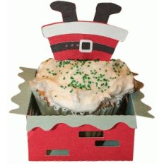 cupcake wrapper set: santa chimney dive