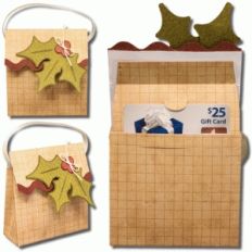 3d holly gift card bag