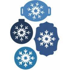 4 layered snowflake tags