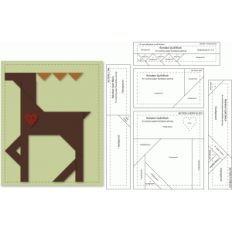 reindeer paper foundation quilt block cut and print
