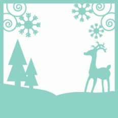 reindeer scene background / stencil