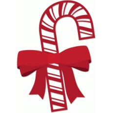 candy cane with bow
