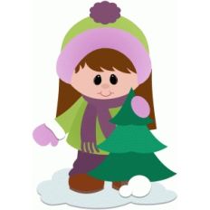 girl with christmas tree