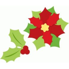 christmas poinsettia and holly