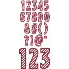 candy can diagonal stripe numbers punctuation