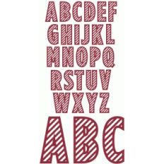 candy can diagonal stripe alphabet