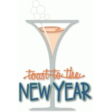 new year toast glass