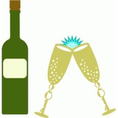new years toast set