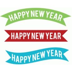 set of 3 happy new year banners
