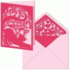 card envelope set stretching cat