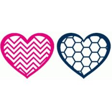 hexagon and chevron hearts