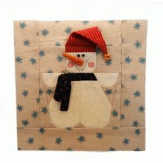 snow buddy print and cut paper foundation quilt block