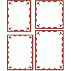 4 vintage scallop with hearts card front basic shapes