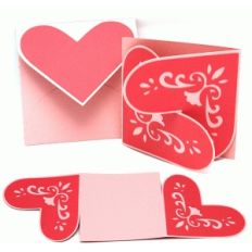 card interlock lace heart and envelope set